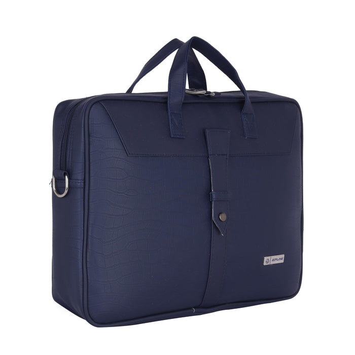 Zipline Office Faux Leather laptop bag for Men - Fits 14/15/15.6 inch Tablet/Laptop Messenger Bags For Mens - Blue