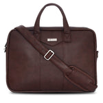 Zipline Faux Leather Laptop Bag for Men - Fits 14/15/15.6 inch Laptop/Tablet Messenger Office Bags for Men (Black) - Brown