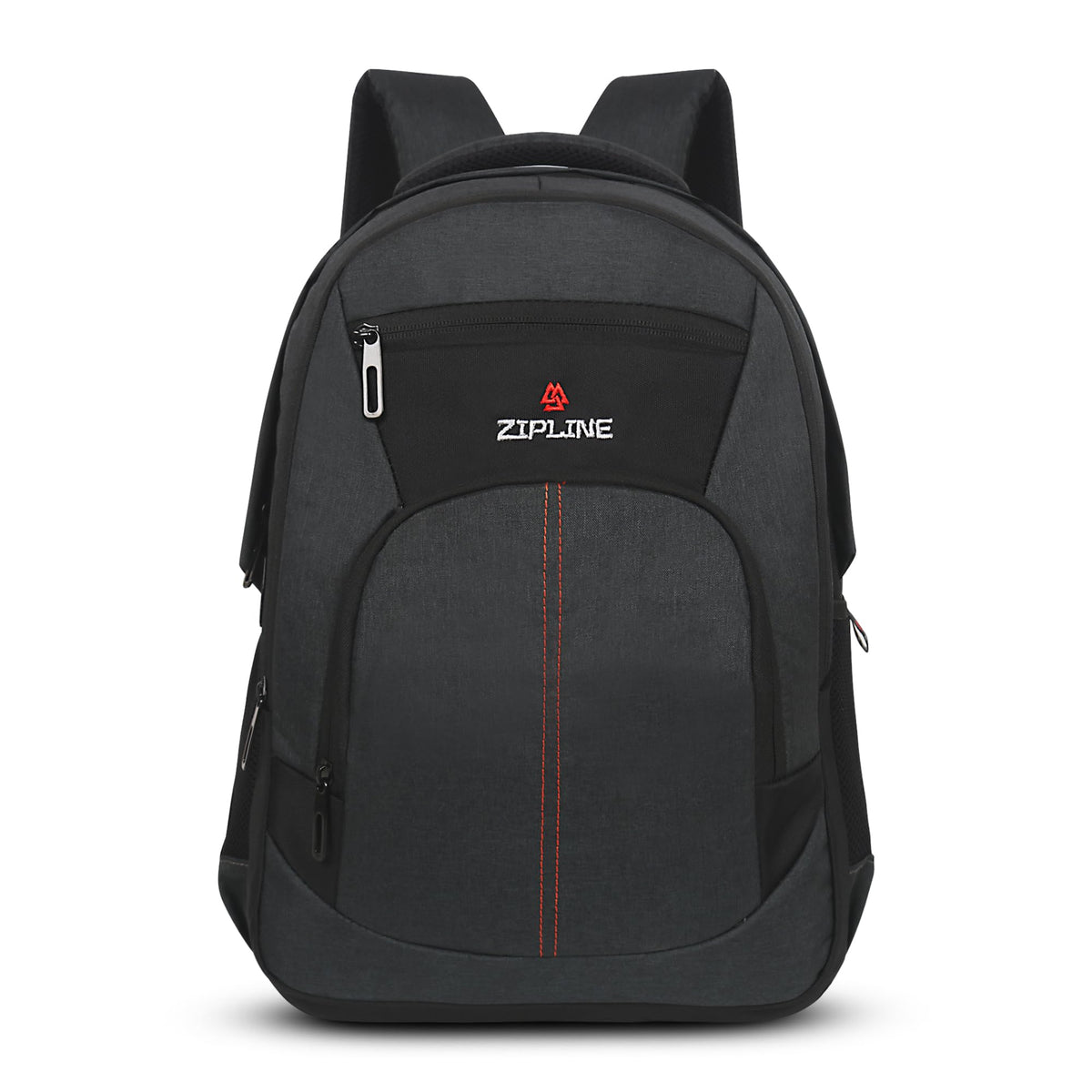 Zipline Backpack Bag for Men Women 32L Casual Laptop Bag 15.6 inch Office Bag for Men Water Resistant Sleek Smart Bag for Boys (Black) - Black