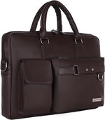 Zipline Faux Leather 15.6" Laptop Bag for Men - Brown