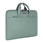 Zipline Office Casual Faux Leather laptop bags for women office use- Fits 13/13.5/14 inch Laptop/Macbook/Macbook Pro/Tablet office bags for women - Green