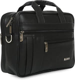 Zipline Faux Leather 13" Laptop Messenger Bag for Men - Black