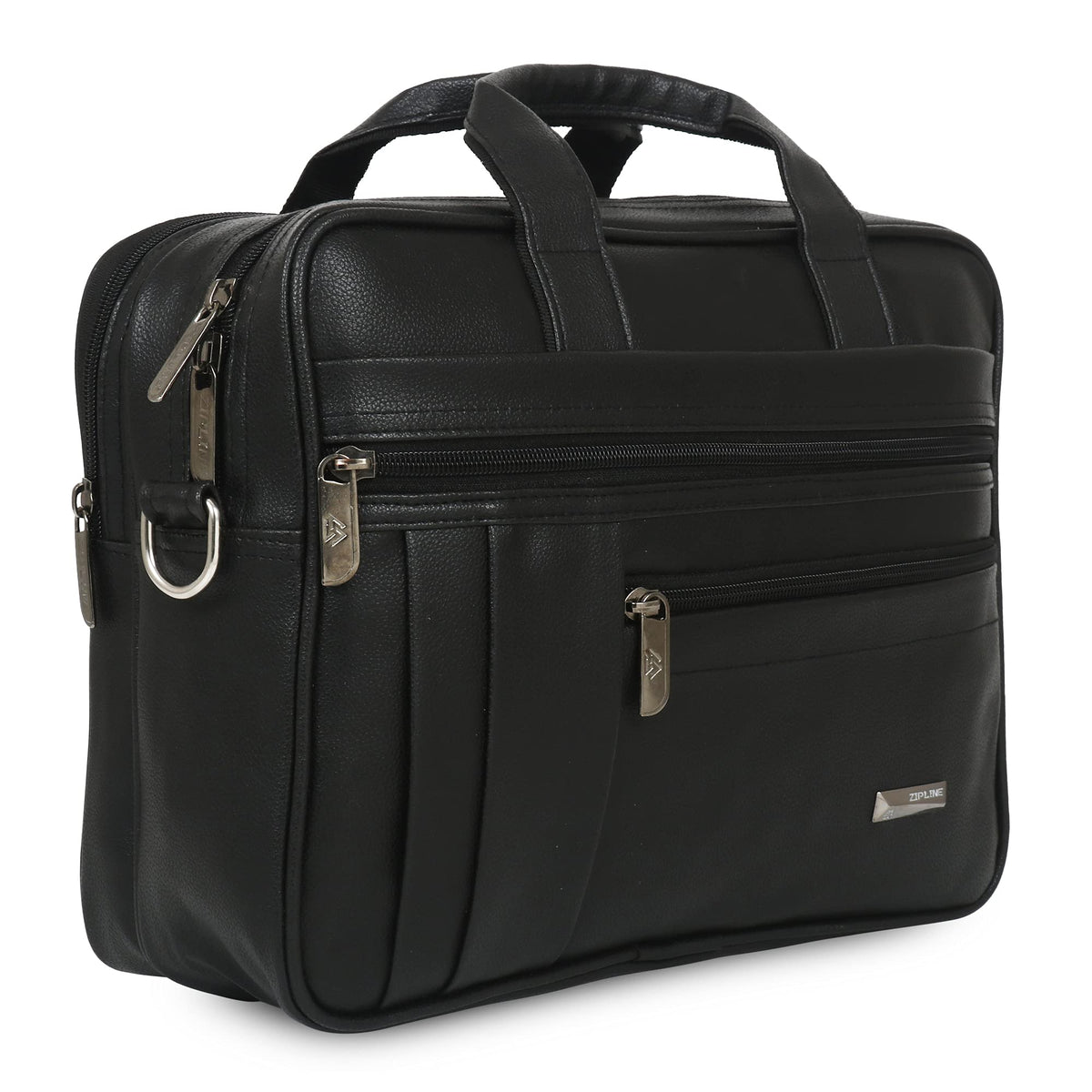 Zipline Laptop bags for men office use | Faux Leather SMALL laptop bag for Man - Fits 13 inch Laptop/Macbook/Macbook Pro/Tablet Messenger Bags For Mens - Black