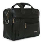 Zipline Laptop bags for men office use | Faux Leather SMALL laptop bag for Man - Fits 13 inch Laptop/Macbook/Macbook Pro/Tablet Messenger Bags For Mens - Black