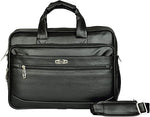 Zipline Synthetic Leather Laptop Messenger Bag - Black