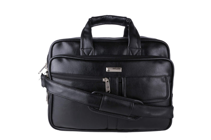 Zipline Laptop bags for men office use | Executive Formal 14 inch Laptop, Macbook, Macbook Pro Compatible Messenger Laptop Bag for Man & Women (Black), - Black