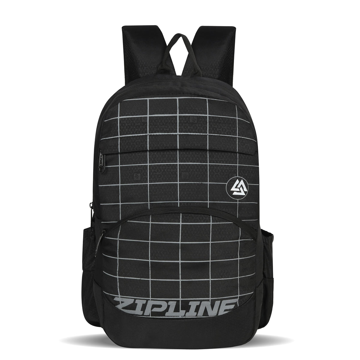 ZIPLINE Polyester 33Ltr Laptop Bags Backpack for Men and Women College Girls Boys fits 15.6 inch Laptop (Black) - Black