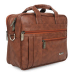 Zipline Laptop bags for men office use | Faux Leather SMALL laptop bag for Man - Fits 13 inch Laptop/Macbook/Macbook Pro/Tablet Messenger Bags For Mens - Tan
