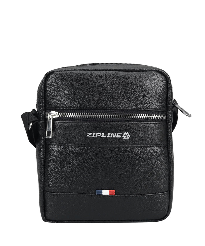 Zipline Side Sling Crossbody Travel Office Business Messenger Shoulder Bag for Men and Women - Black_Neno