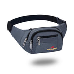 Waist Bags for Men Women- Premium Stitching, Branded Zippers, Waterproof Pocket, Large Fanny Pack for Hiking Travel Camping Running Sports Outdoors, Money Belt with Adjustable Strap (Black) - Grey