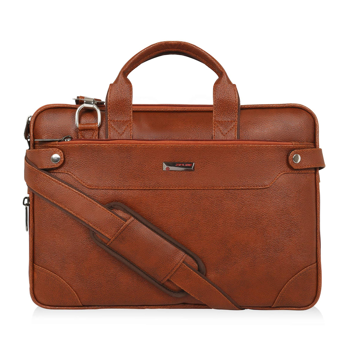 Zipline Laptop bags for men office use | Faux Leather Laptop Bag for Man - Fits 14/15.6/16 inch Laptop, Macbook, Macbook Pro Messenger Bags for Mens (1-Tan Bag)