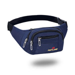 Waist Bags for Men Women- Premium Stitching, Branded Zippers, Waterproof Pocket, Large Fanny Pack for Hiking Travel Camping Running Sports Outdoors, Money Belt with Adjustable Strap (Black) - Blue