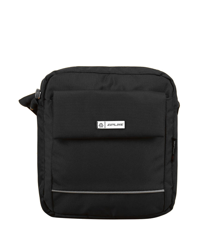 Zipline Sling Crossbody Travel Office Business Messenger One Side Shoulder Bag for Men and Women. - Black