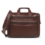Zipline Laptop bags for men office use | Faux Leather Laptop Bag for Man - Fits 14/15/15.6 inch Laptop/Macbook/Macbook Pro/Tablet Messenger Bags for Mens - Brown