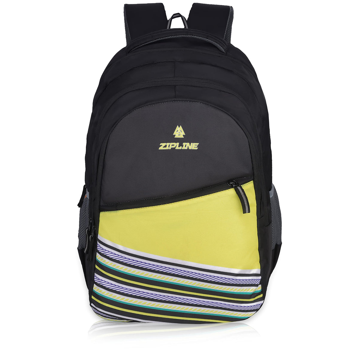 Zipline Stylish Casual 36L Backpack School College Bag For Men Women Boys & Girls - Black