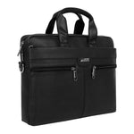 Zipline Office Synthetic Leather laptop bag for Men women, 15.6" compatible laptop Messenger Bags for Men & Women - Black
