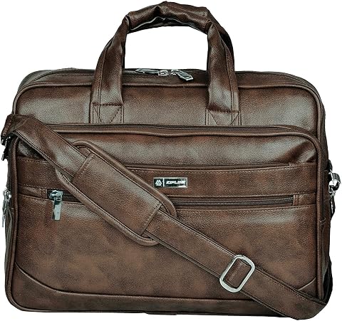 Zipline Synthetic Leather Laptop Messenger Bag - Brown