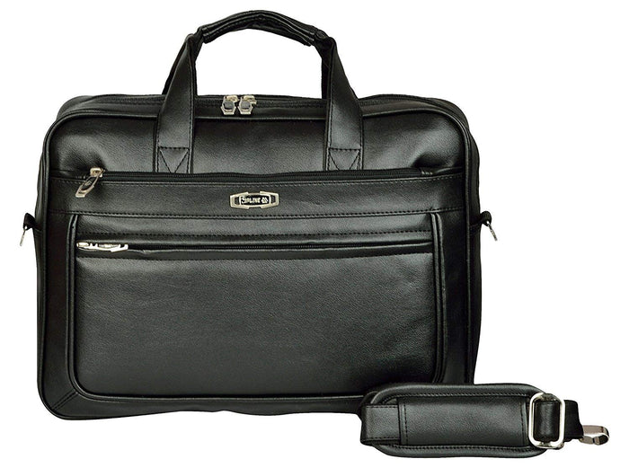 Zipline Laptop bags for men office use | Faux Leather Laptop Bag for Man - Fits 14/15/15.6 inch Laptop/Macbook/Macbook Pro/Tablet Messenger Bags for Mens - Black