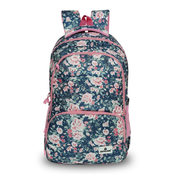 Zipline Casual School bag for girls,Dark Blue|34L Water Resistant Backpack for women|Stylish,Lightweight,Durable|College Bag For Women .(Medium Size) - Dark Blue