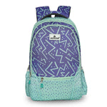 Zipline Casual School Bag for Girls,Blue+Pink|30L Water Resistant Backpack for Women|Stylish,Lightweight,Durable|College Bag for Women .(Medium Size) - Green+Purple