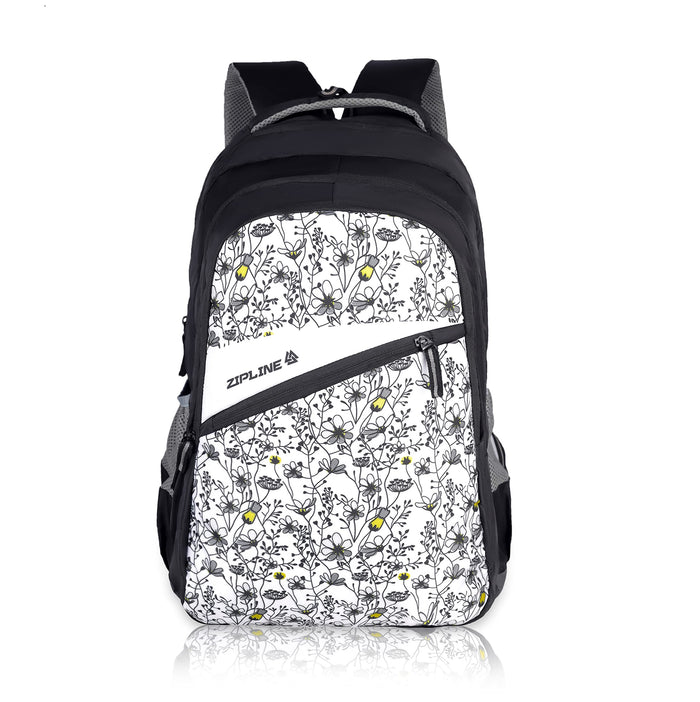 Zipline Stylish Casual 36L Standard Backpack School College Bag For Men Women Boys & Girls - Black
