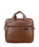 Zipline Office Laptop Executive Formal 10 inch Laptop Or Tab compatible Messenger Bag for Men & Women - Tan
