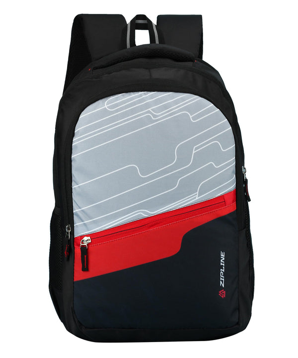 Zipline Casual backpack School bags for boys & Girls |35L Water Resistant backpack bags for women|Stylish,Lightweight,Durable|College bag for boys - Black