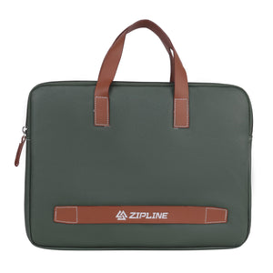 Zipline Office Casual Faux Leather laptop bags for women office use - Fits 13/13.5/14 inch Laptop/Macbook/Macbook Pro/Tablet office bags for women (1-Green Bag)