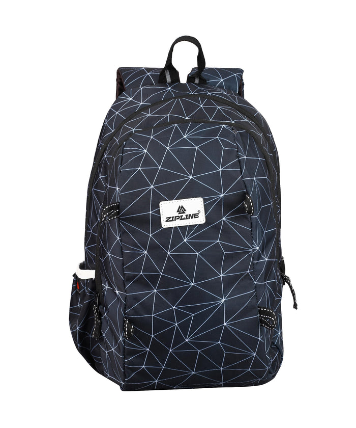 Zipline Casual Small School Bag for Girls,Black|18L Water Resistant Backpack for Women|Stylish,Lightweight,Durable|College Bag for Women Office,(Small Size) - Black