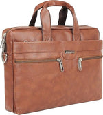 Zipline Synthetic Leather Laptop Messenger Bag - Tan