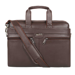 Zipline Office Synthetic Leather laptop bag for Men women, 15.6" compatible laptop Messenger Bags for Men & Women (1-Brown Bag)