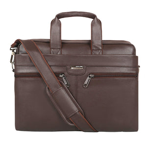 Zipline Office Synthetic Leather laptop bag for Men women, 15.6" compatible laptop Messenger Bags for Men & Women (1-Brown Bag)