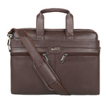Zipline Office Synthetic Leather laptop bag for Men women, 15.6" compatible laptop Messenger Bags for Men & Women - Brown