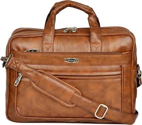 Zipline Faux Leather 15.6" Laptop Messenger Bag for Men