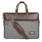 Zipline Office Laptop Executive Formal 15.6 Laptop Briefcase Messenger Bag for Men & Women with Multiple compartments (Classic Black) - Brown