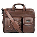 Zipline Laptop bags for men office use | Synthetic Leather Laptop Bag for Man Women, 15.6" Compatible Laptop, Macbook, Macbook Pro Messenger Bags for Men & Women - Brown