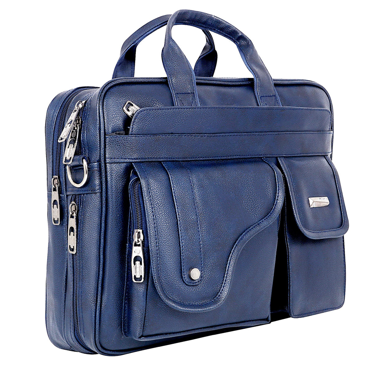 Zipline Laptop bags for men office use | Synthetic Leather Laptop Bag for Man Women, 15.6" Compatible Laptop, Macbook, Macbook Pro Messenger Bags for Men & Women (1-Blue Bag)