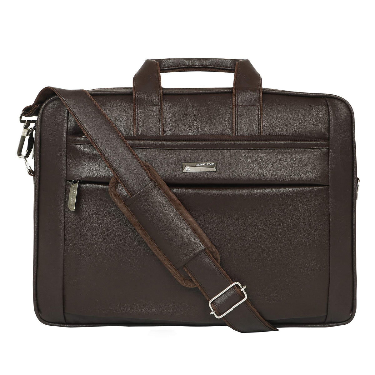Zipline Laptop bags for men office use | Faux Leather Laptop Bag for Man - Fits 14/15/15.6 inch Laptop/Macbook/Macbook Pro/Tablet Messenger Bags for Mens (1-Brown Bag)
