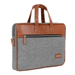 Zipline Office Laptop Executive Formal 15.6 Laptop Briefcase Messenger Bag for Men & Women with Multiple compartments (Classic Black) - Tan