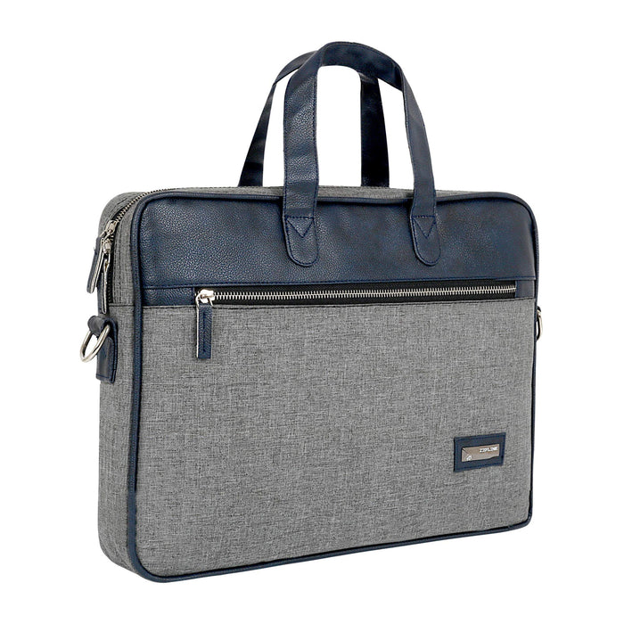Zipline Office Laptop Executive Formal 15.6 Laptop Briefcase Messenger Bag for Men & Women with Multiple compartments (Classic Black) - Blue