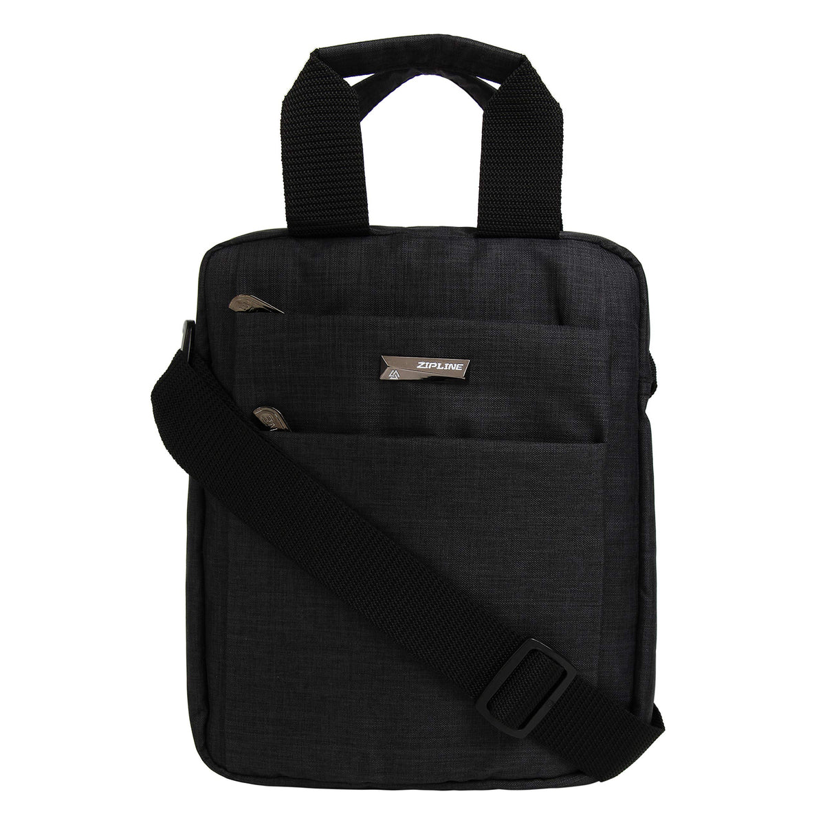 Zipline Side Sling Crossbody Travel Office Business Messenger Shoulder Bag for Men and Women - Black