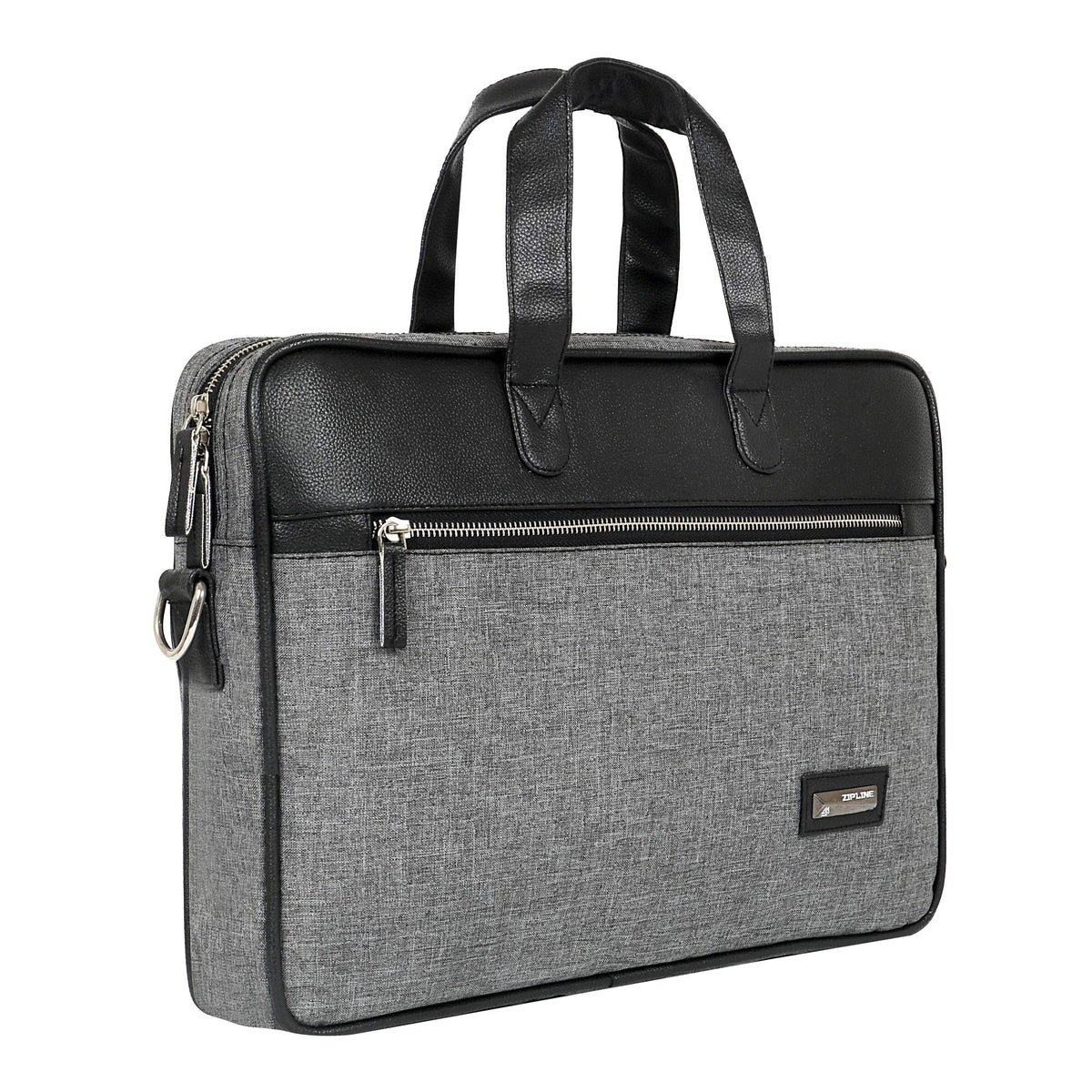 Zipline Office Laptop Executive Formal 15.6 Laptop Briefcase Messenger Bag for Men & Women with Multiple compartments (Classic Black) - Black