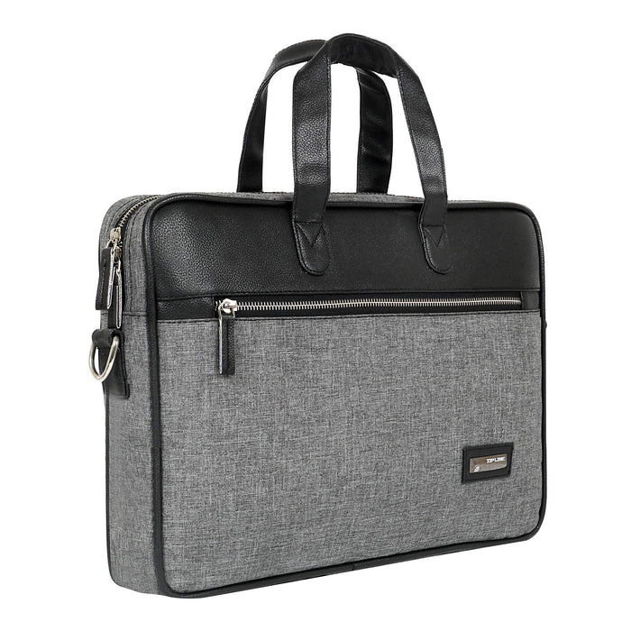 Zipline Office Laptop Executive Formal 15.6 Laptop Briefcase Messenger Bag for Men & Women with Multiple compartments (Classic Black) - Black