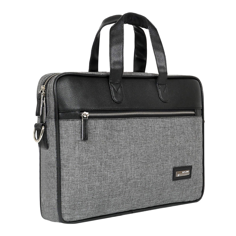 Zipline Office Laptop Executive Formal 15.6 Laptop Briefcase Messenger Bag for Men & Women with Multiple compartments (Classic Black)