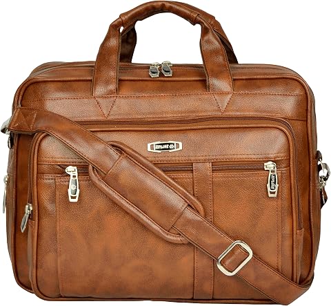 Zipline Synthetic Leather 15.6" Laptop Messenger Bag - Tan