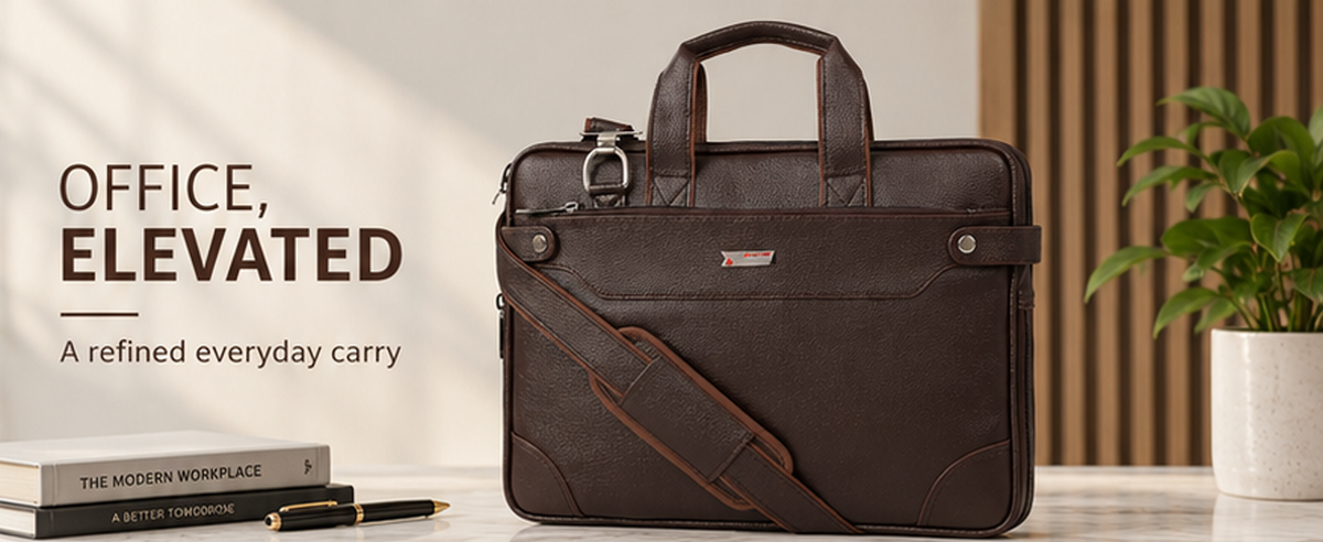 Zipline Laptop bags for men office use | Faux Leather Laptop Bag for Man - Fits 14/15.6/16 inch Laptop, Macbook, Macbook Pro Messenger Bags for Mens (1-Brown Bag)
