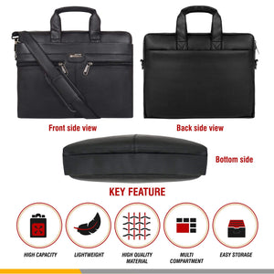 Zipline Office Synthetic Leather laptop bag for Men women, 15.6" compatible laptop Messenger Bags for Men & Women (1-Brown Bag)