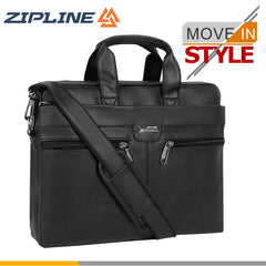 Zipline Office Synthetic Leather laptop bag for Men women, 15.6" compatible laptop Messenger Bags for Men & Women (1-Brown Bag)