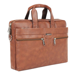 Zipline Office Synthetic Leather laptop bag for Men women, 15.6" compatible laptop Messenger Bags for Men & Women (1-Brown Bag)