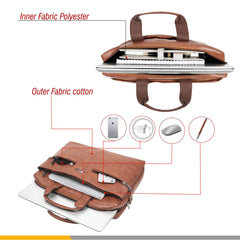 Zipline Office Synthetic Leather laptop bag for Men women, 15.6" compatible laptop Messenger Bags for Men & Women (1-Brown Bag)